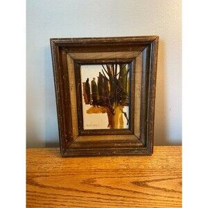 WAYNE COOPER Original VTG Art Oil Painting Wood Framed Small 1971 Southwest